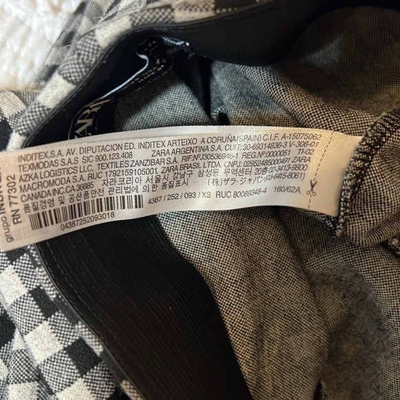 Zara Pants Black White Gingham Plaid Check Pattern High Waist Trouser. EUC. - Picture 7 of 17